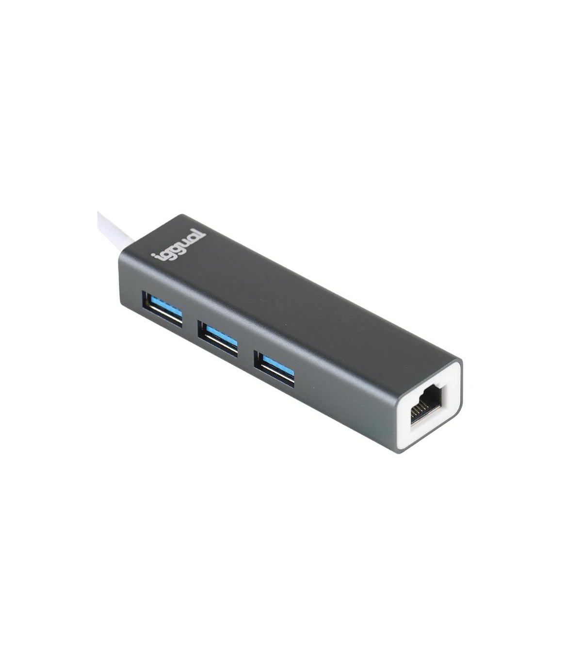 iggual Hub USB-A 3 puertos USB 3.0 + RJ45 Gigabit