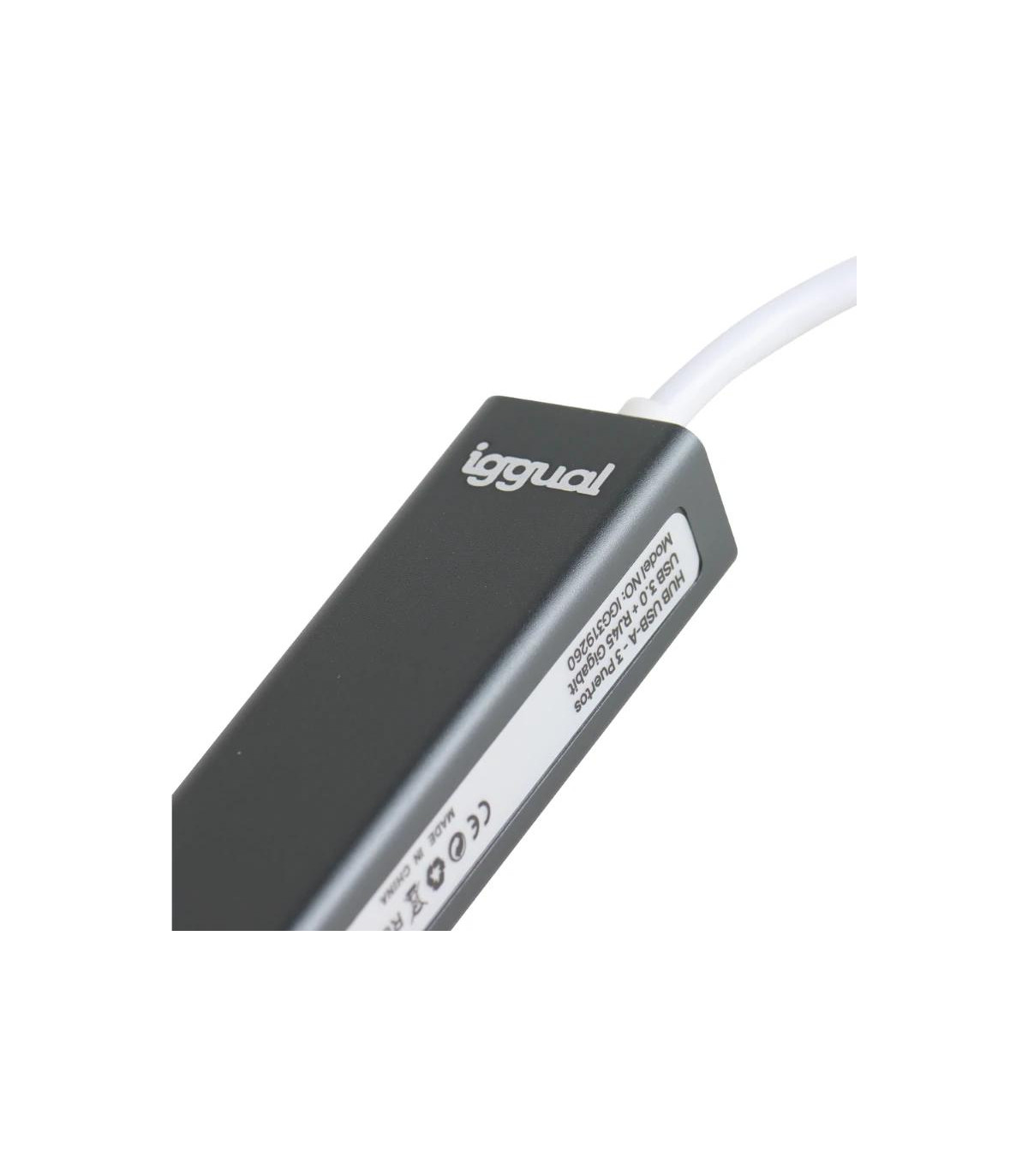 iggual Hub USB-A 3 puertos USB 3.0 + RJ45 Gigabit