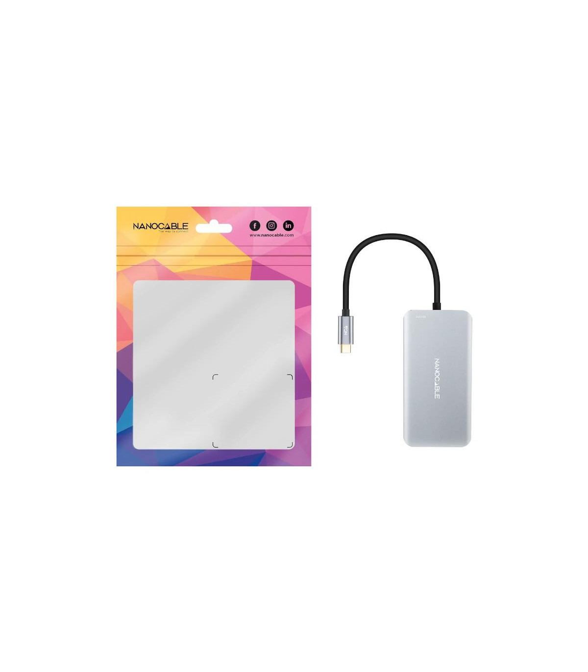 Nanocable Hub USB-C 3xUSB3.0+USB-C+USB-C PD 15cm