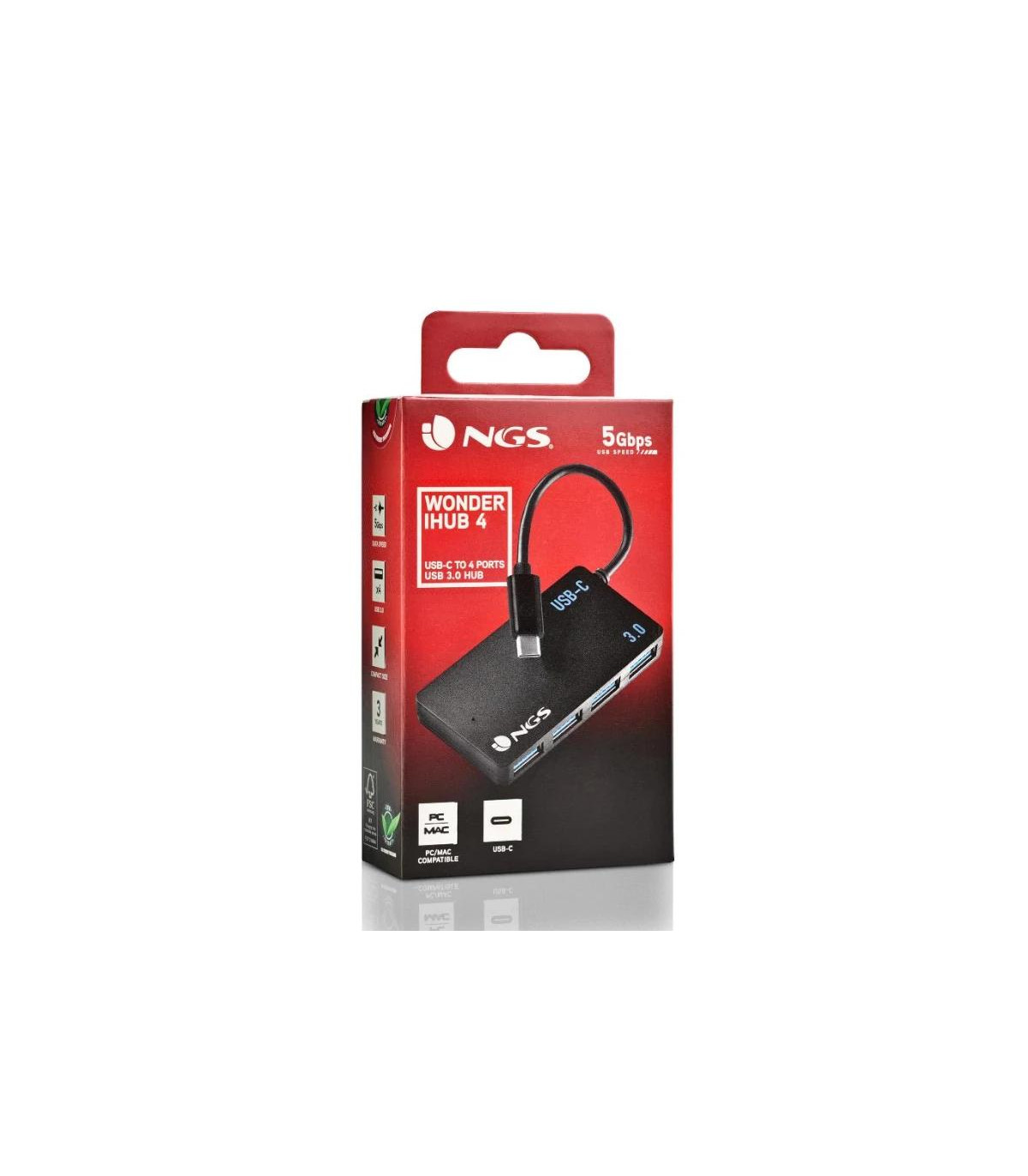 NGS Wonder 4 Hub 4 puertos usb-c