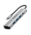 iggual Hub tipo C 5 puertos 3xUSB + RJ45 + tipo C