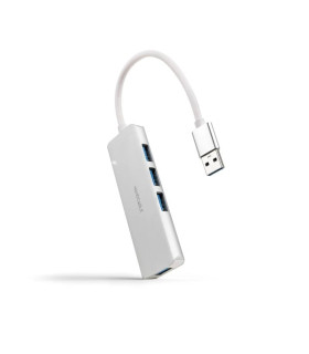 Nanocable Hub USB 3.0 4 x USB 3.0 10cm. Gris