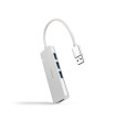 Nanocable Hub USB 3.0 4 x USB 3.0 10cm. Gris