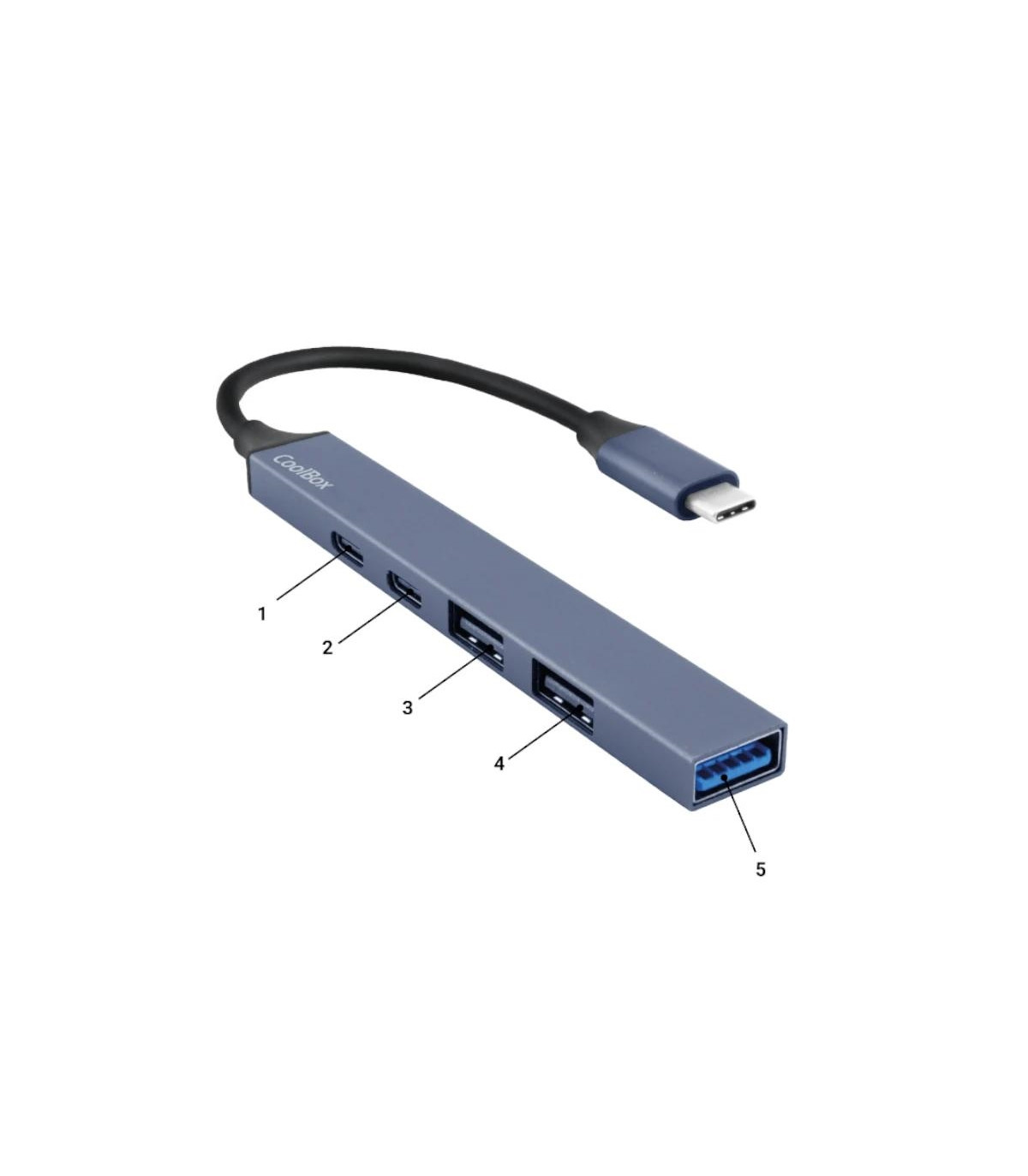 Coolbox HUB4 Lite USB-C/A 4 Puertos Aluminio