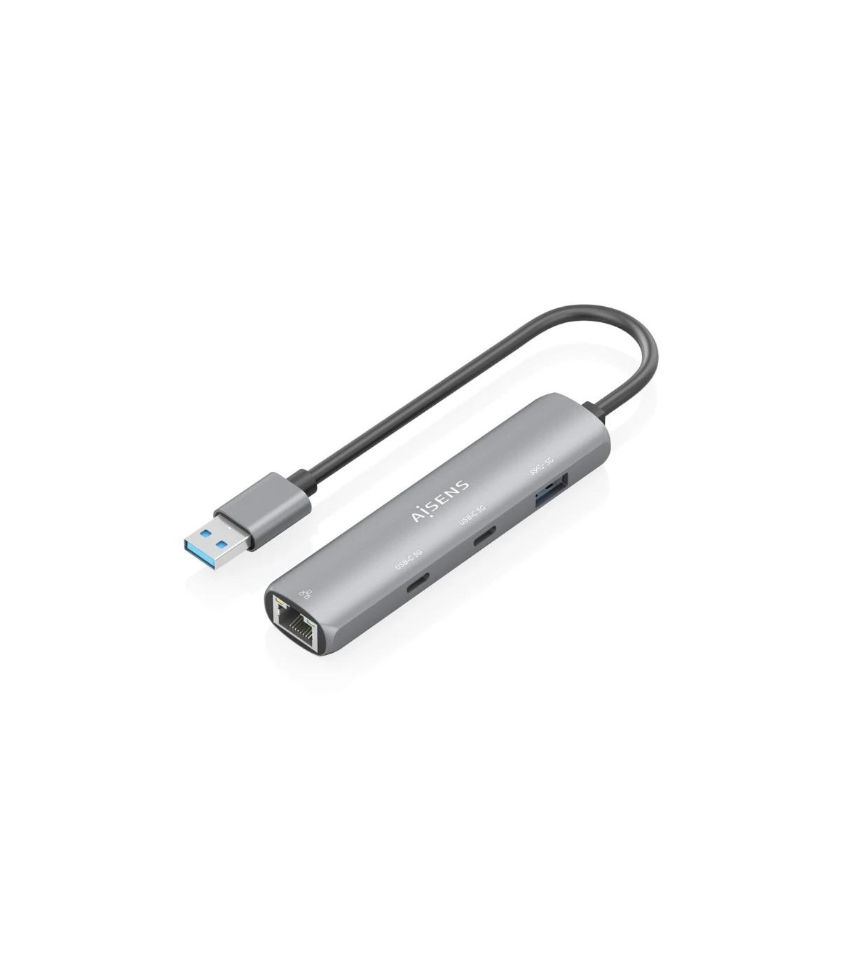 Aisens USB-A 3.0 Dock a RJ45 Hub 2xUSB-C 1xUSB-A