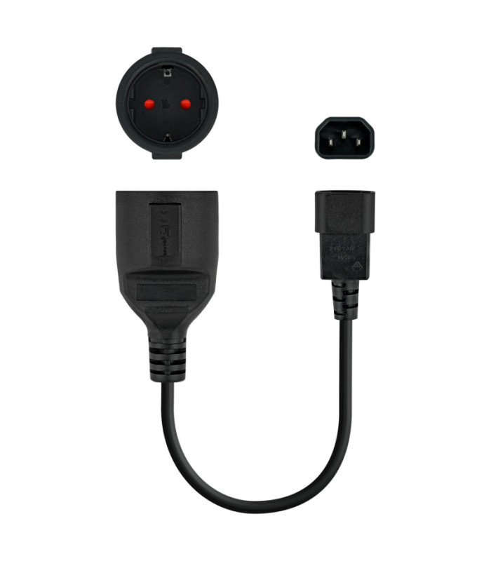 Nanocable Cable Adaptador C14/M a CEE7/H, 25cm