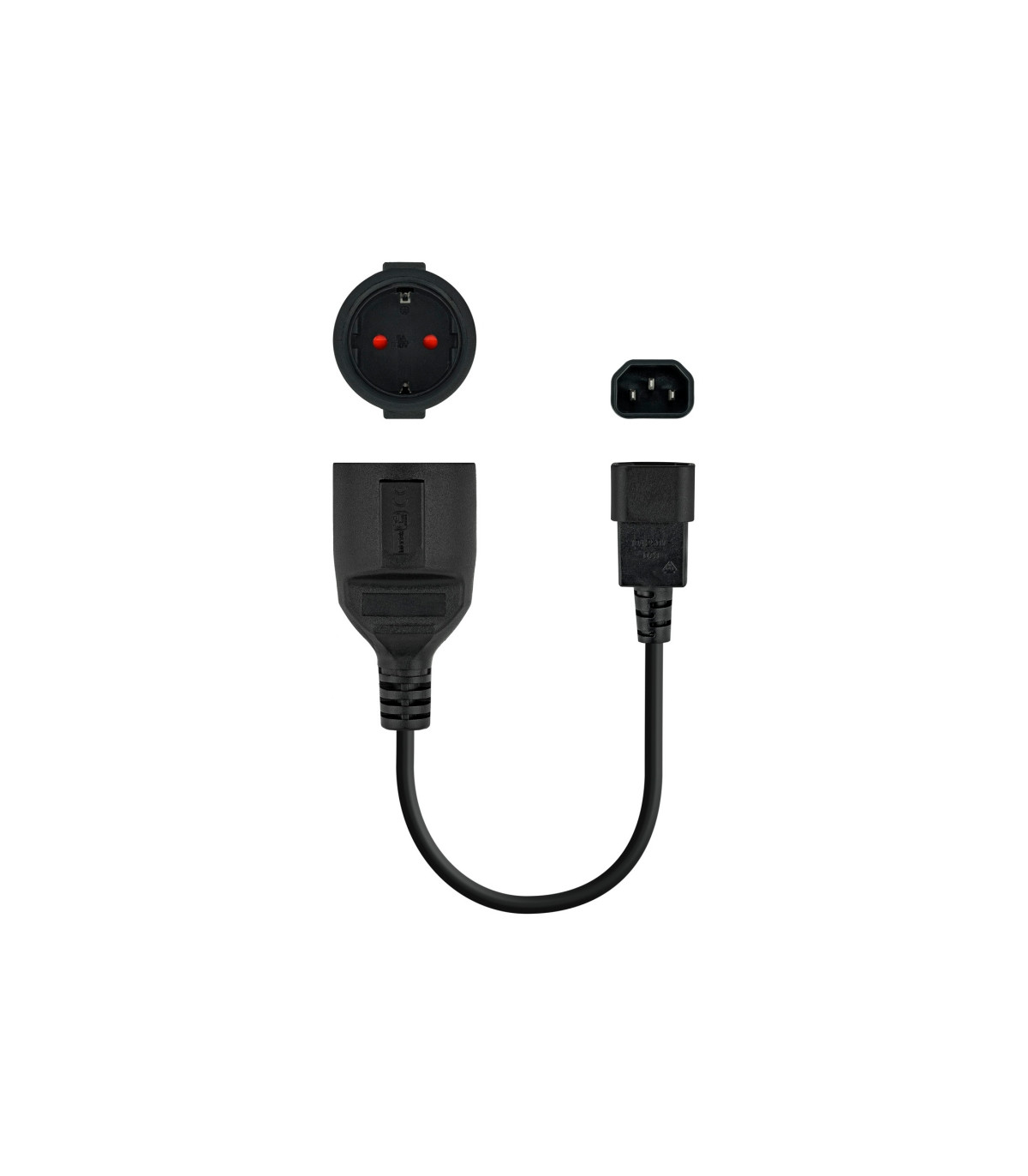 Nanocable Cable Adaptador C14/M a CEE7/H, 25cm