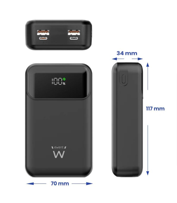 EWENT POWERBANK 65W, 20000mAh CARGA RÁPIDA