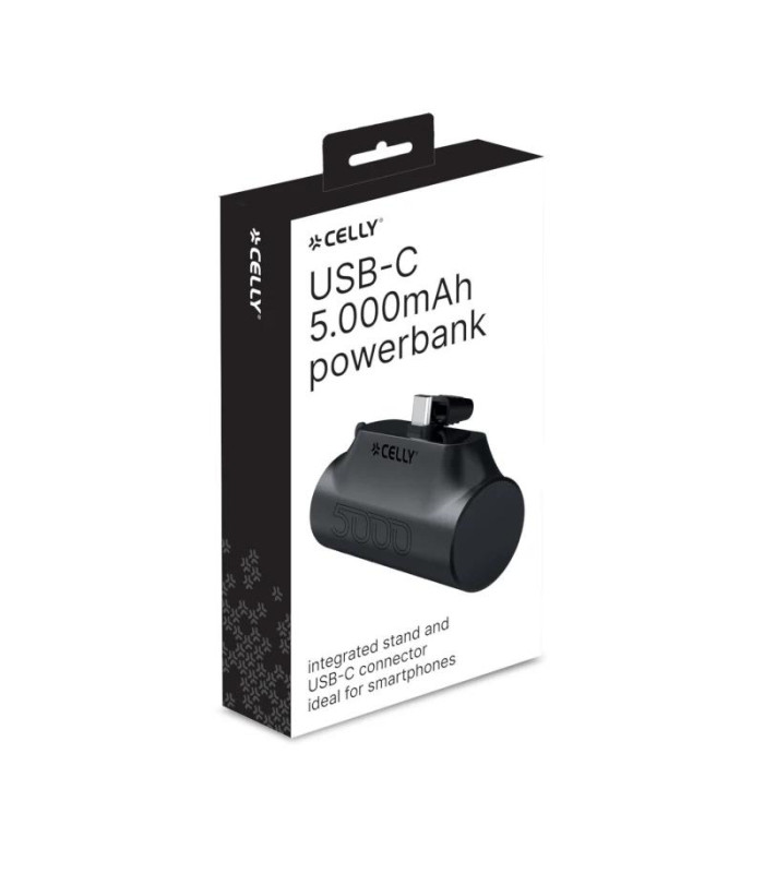 Celly Powerbank Compacta Usb-C 5000 mAh Negra
