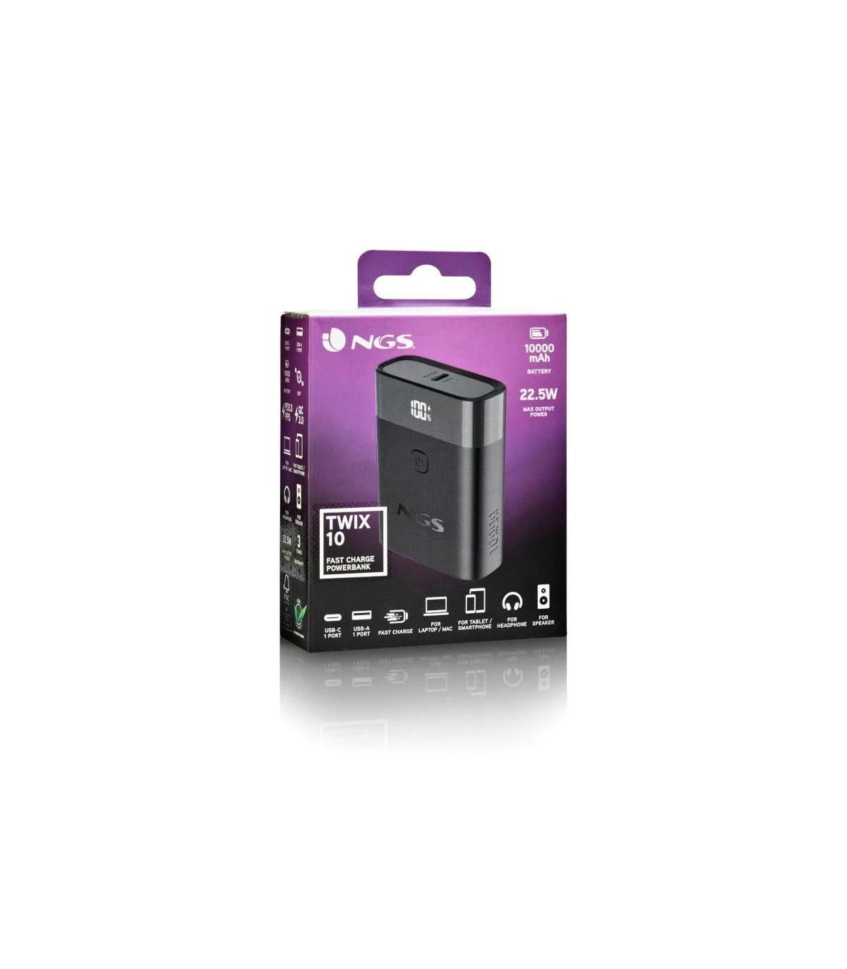 NGS BATERIA EXTERNA PORTATIL CARGA RAPIDA 22,5W