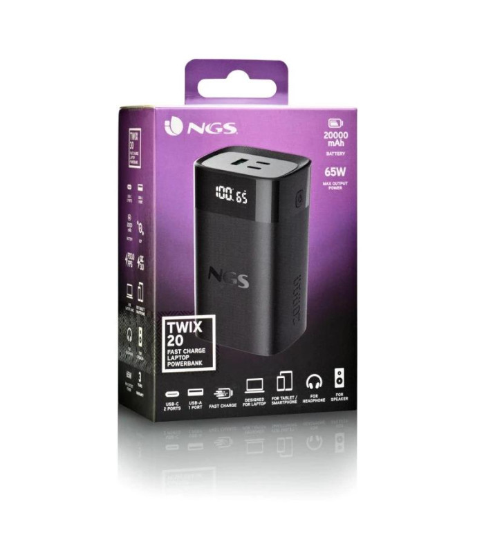 NGS BATERIA EXTERNA PORTATIL CARGA RAPIDA 65W
