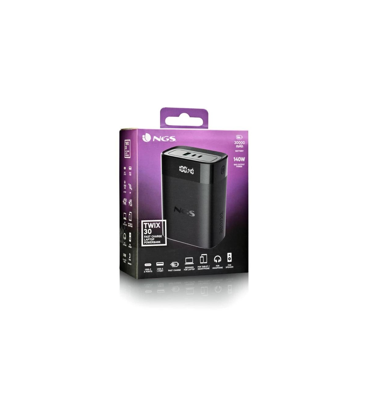 NGS BATERIA EXTERNA PORTATIL CARGA RAPIDA 140W