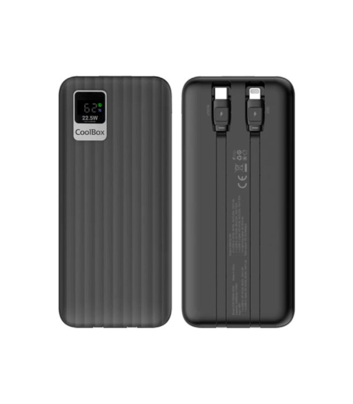 Coolbox PowerBank DP20 20000MAH LCD Negro Carg Ráp