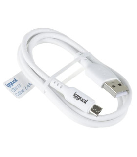 iggual cable USB-A/micro-USB 100 cm blanco