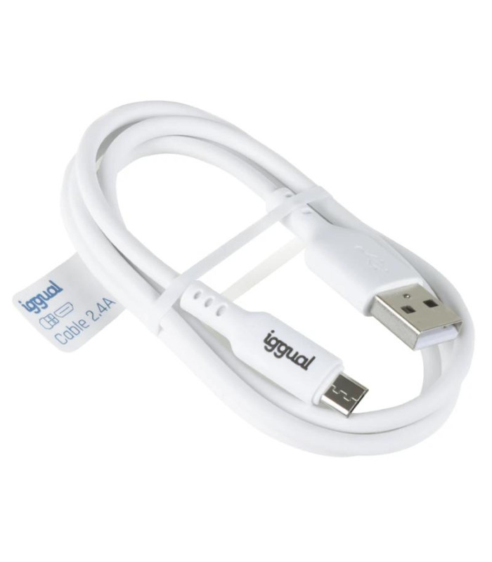 iggual cable USB-A/micro-USB 100 cm blanco