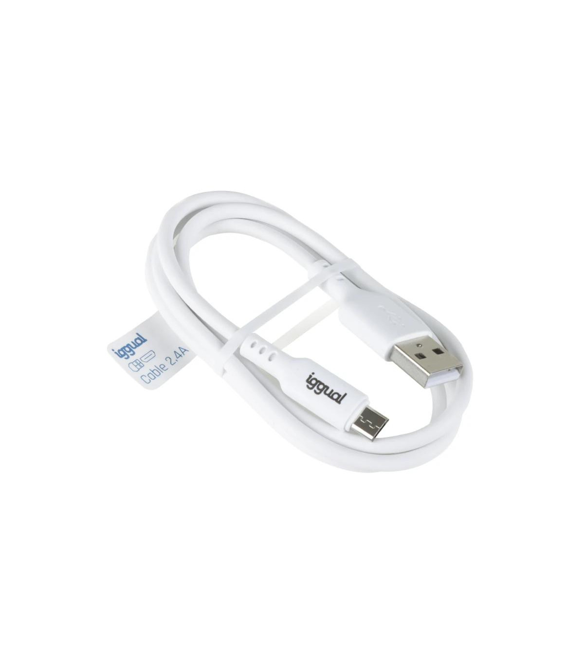 iggual cable USB-A/micro-USB 100 cm blanco