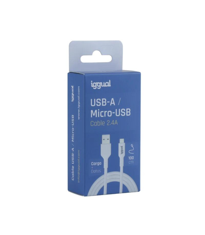 iggual cable USB-A/micro-USB 100 cm blanco