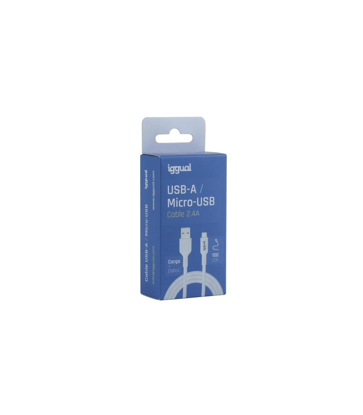 iggual cable USB-A/micro-USB 100 cm blanco