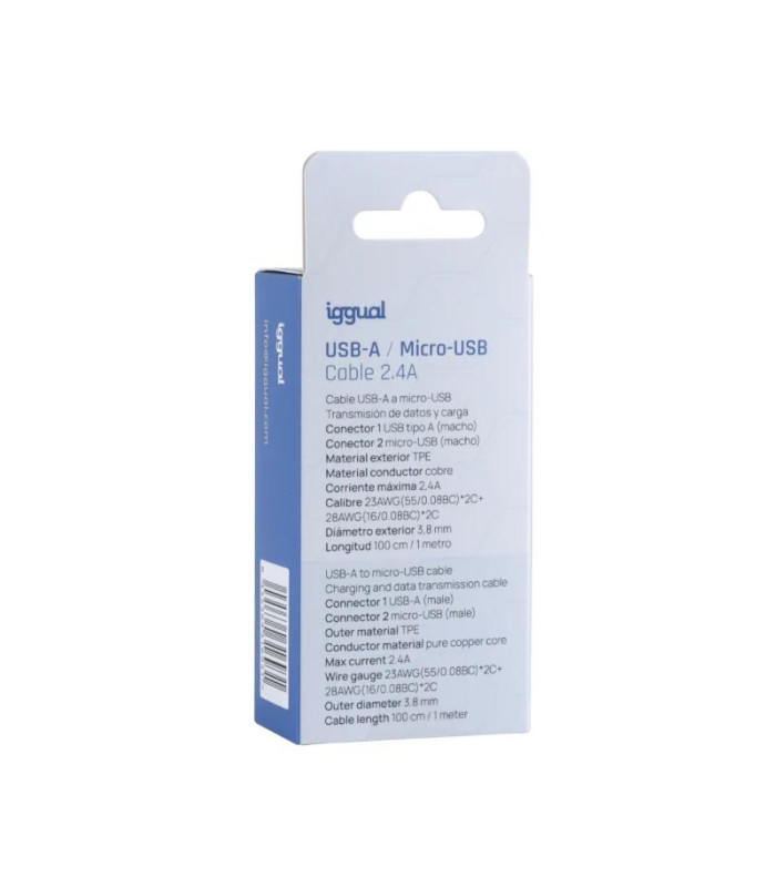 iggual cable USB-A/micro-USB 100 cm blanco