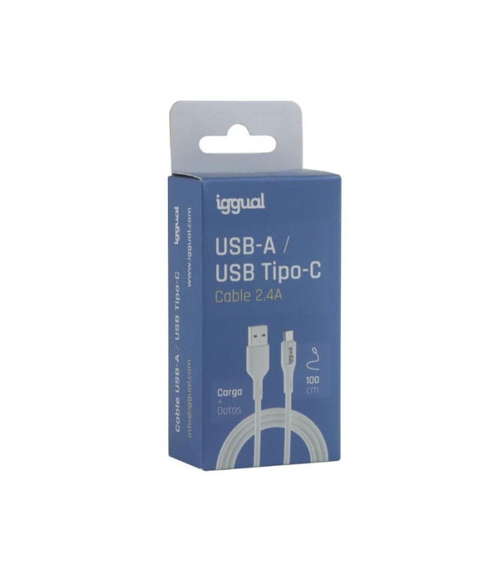iggual cable USB-A/USB-C 100 cm blanco