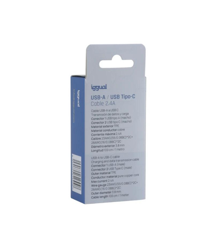 iggual cable USB-A/USB-C 100 cm blanco