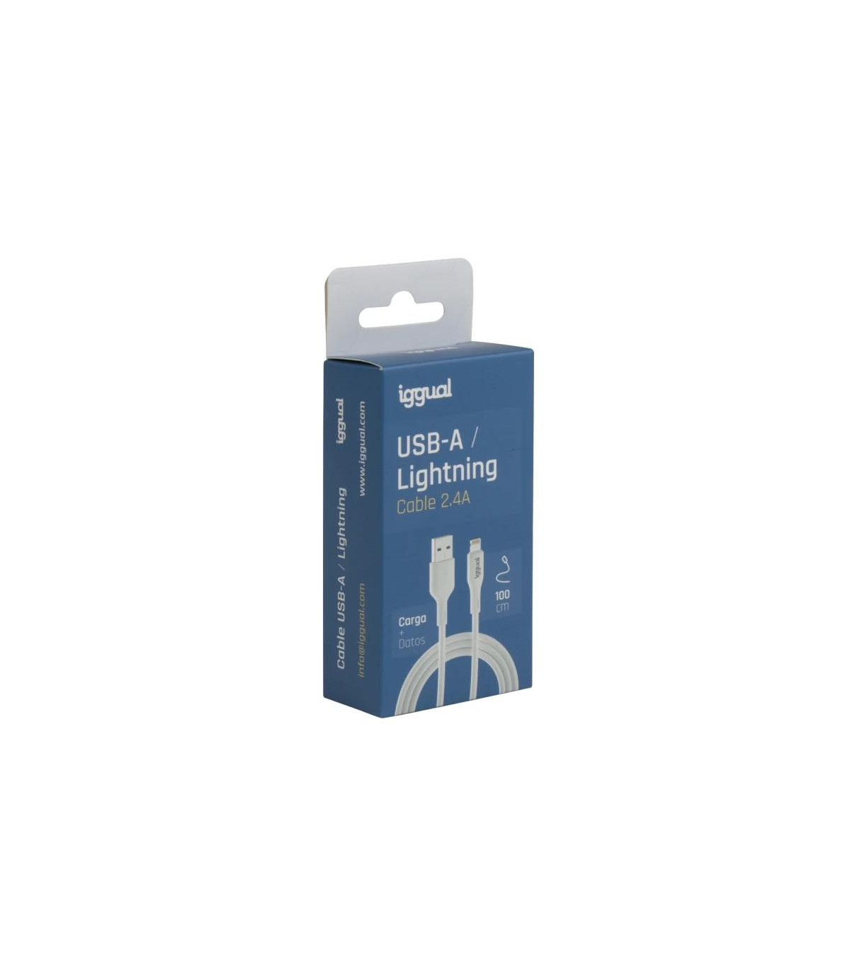 iggual cable USB-A/Lightning 100 cm blanco