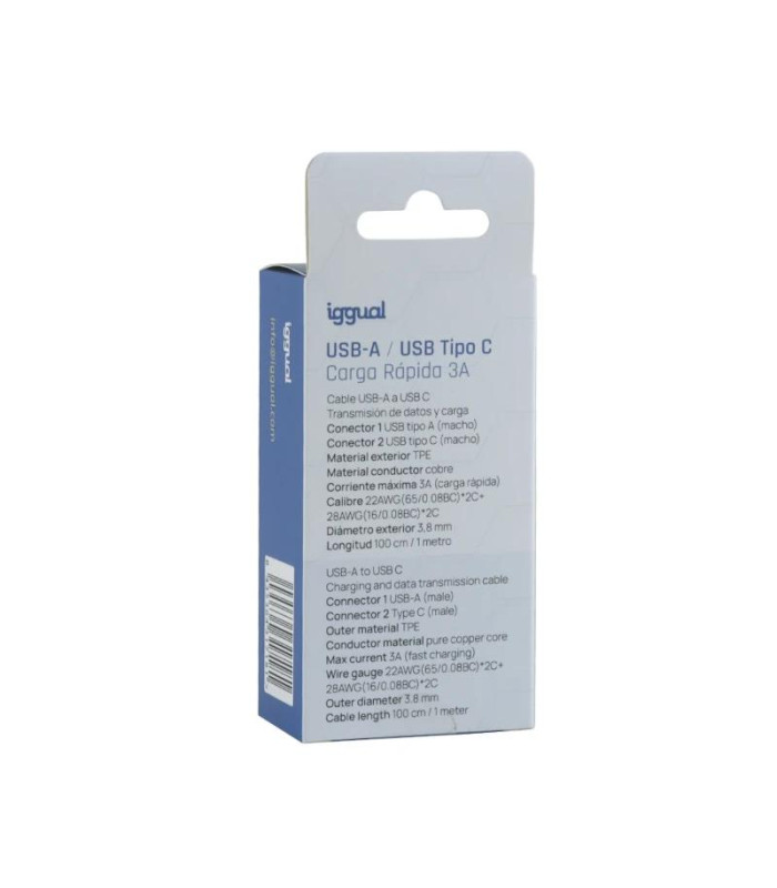 iggual Cable USB-A/USB-C 100 cm blanco Q3.0 3A