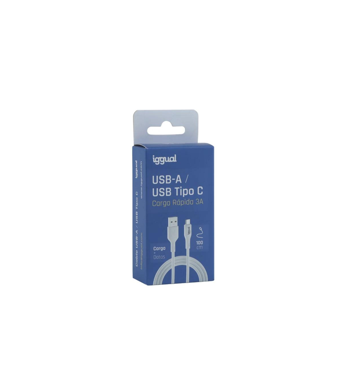 iggual Cable USB-A/USB-C 100 cm blanco Q3.0 3A