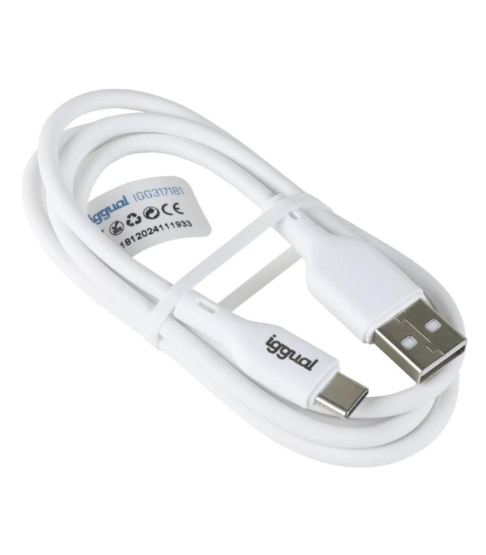 iggual Cable USB-A/USB-C 100 cm blanco Q3.0 3A