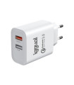 iggual Cargador doble 2xUSB carga rápida QC3.0 30W