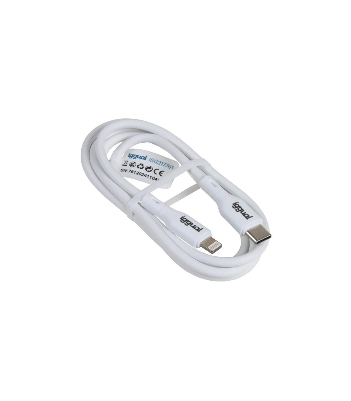 iggual cable USB-C/Lightning 100 cm blanco Q3.0 3A