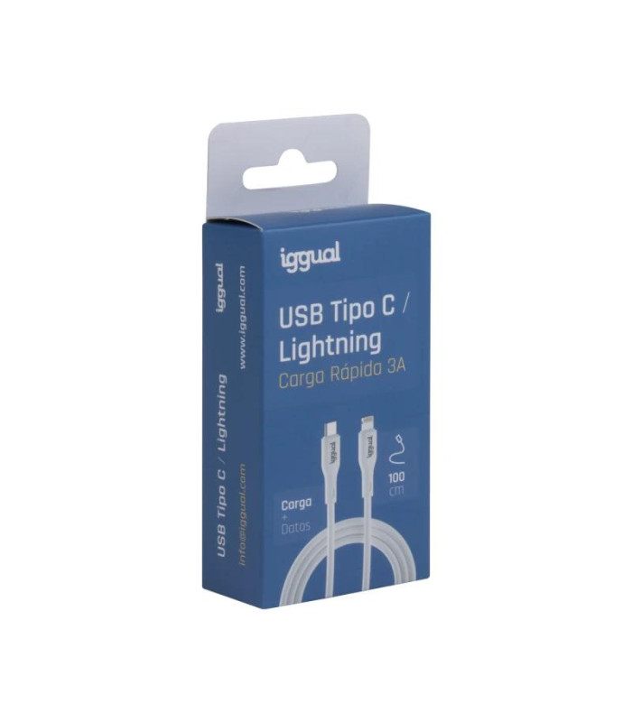 iggual cable USB-C/Lightning 100 cm blanco Q3.0 3A