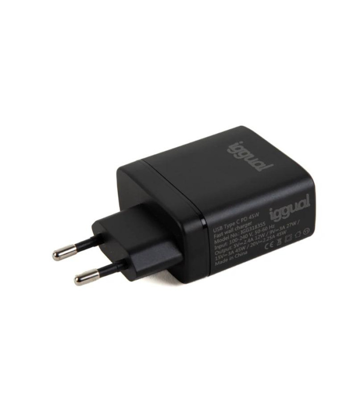 iggual Cargador rápido USB PD tipo C 45W GaN