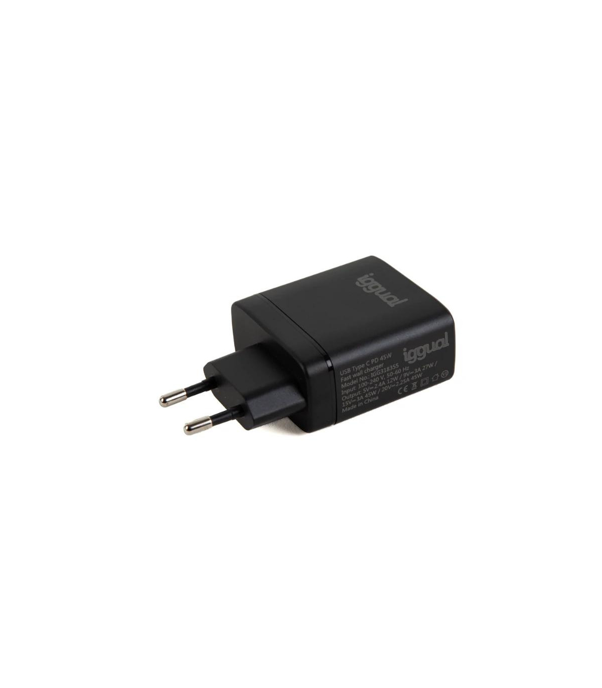 iggual Cargador rápido USB PD tipo C 45W GaN