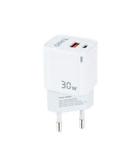 TOOQ Cargador pared GAN USB-C/USB-A 30W