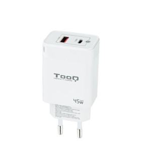 Tooq Cargador pared GAN USB-C/PD+USB-A/QC 45W