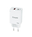 Tooq Cargador pared GAN USB-C/PD+USB-A/QC 45W