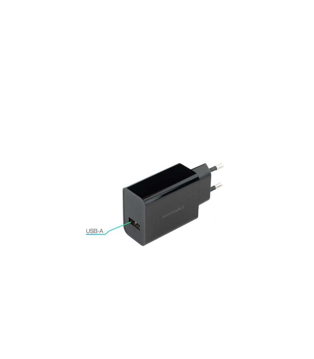 Nanocable Cargador 1 x USB 5V-2.1A Negro