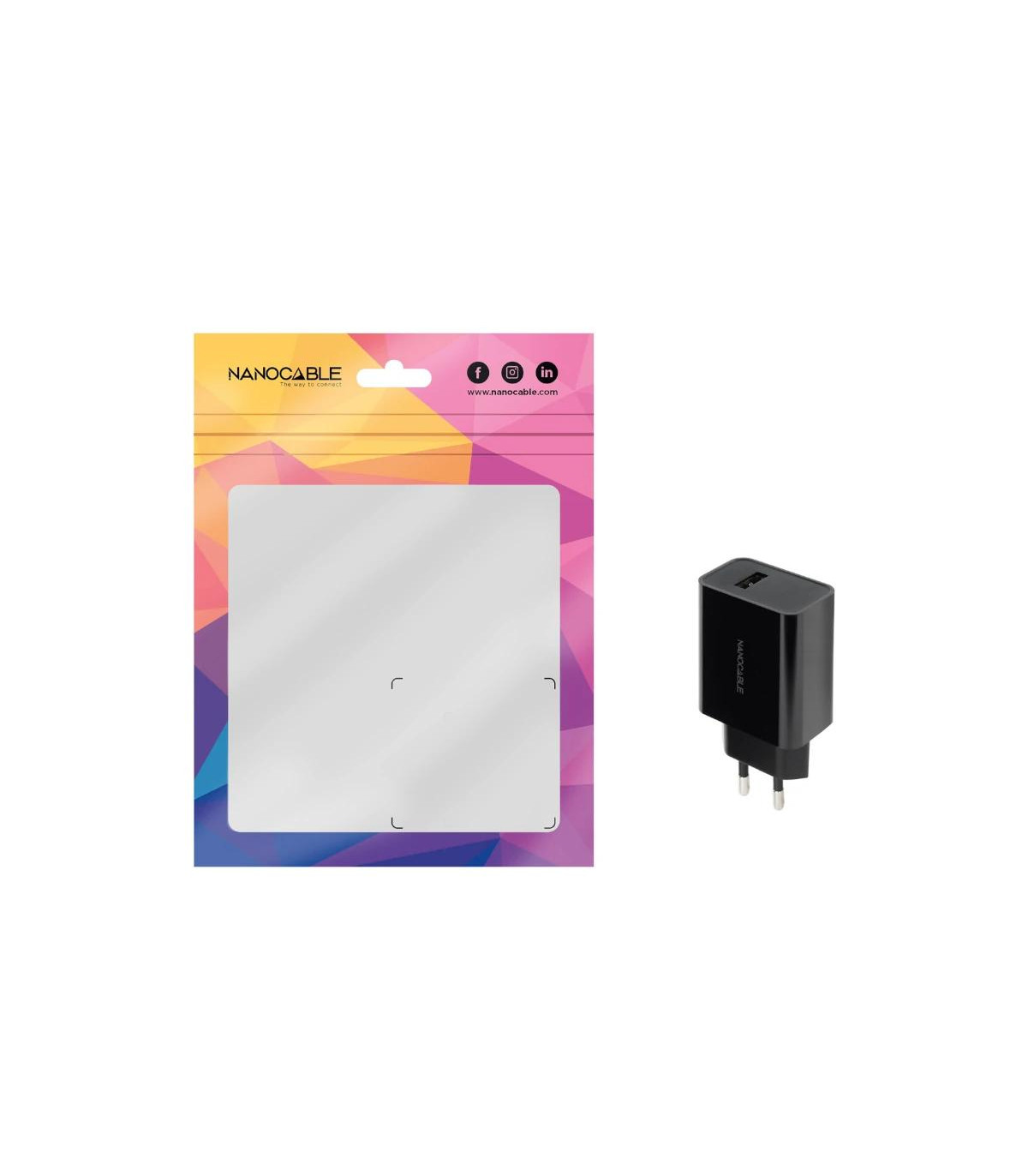 Nanocable Cargador 1 x USB 5V-2.1A Negro