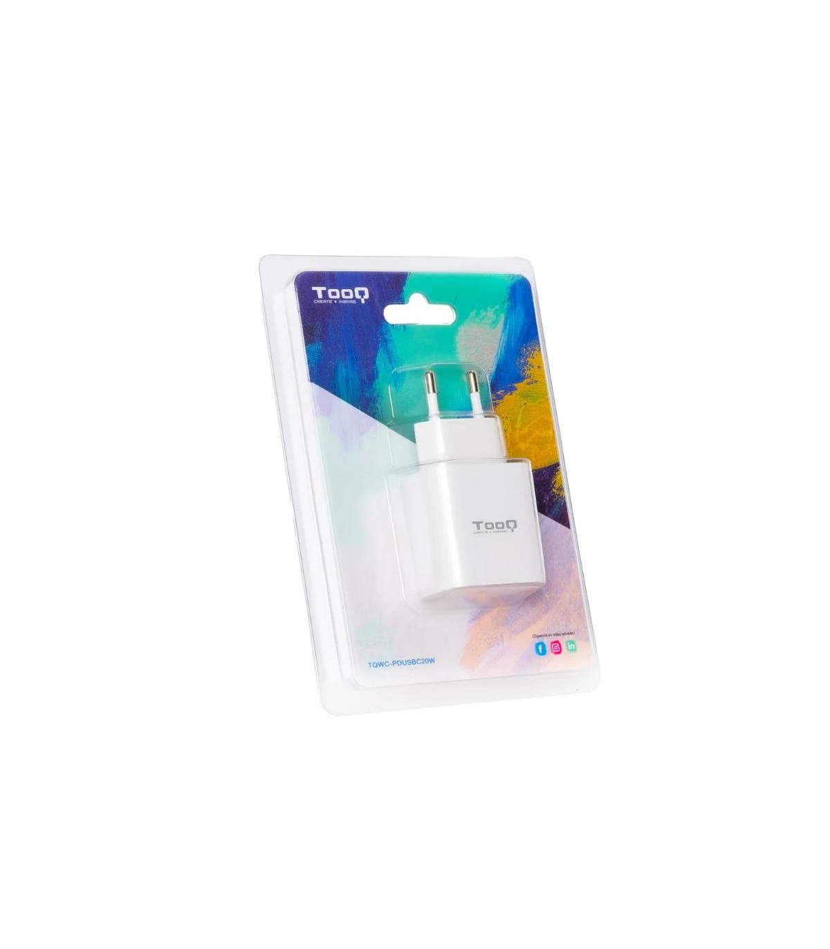 Tooq Cargador pared USB-C PD3.0 20W Blanco