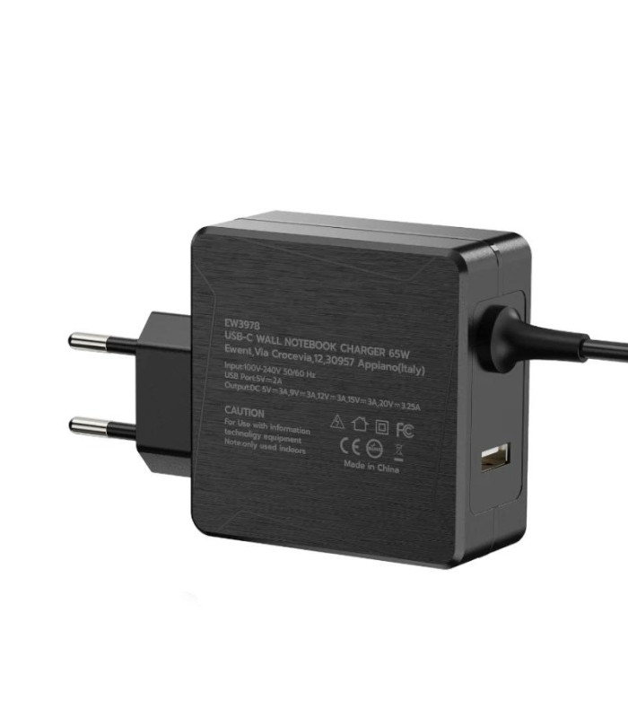 EWENT Cargador USB-CPD 65W + Puerto USB-A