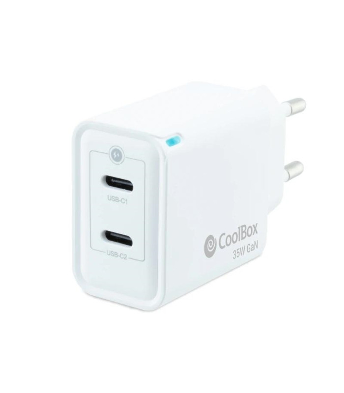 Coolbox Cargador Gan 35W USB-C/USB-C PARED
