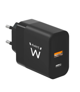 Ewent Cargador Rapido USB-A Y USB-C GanFast 45W