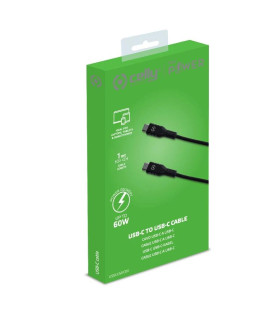 Celly Cable Usb-C - Usb-C 60W 1m Negro