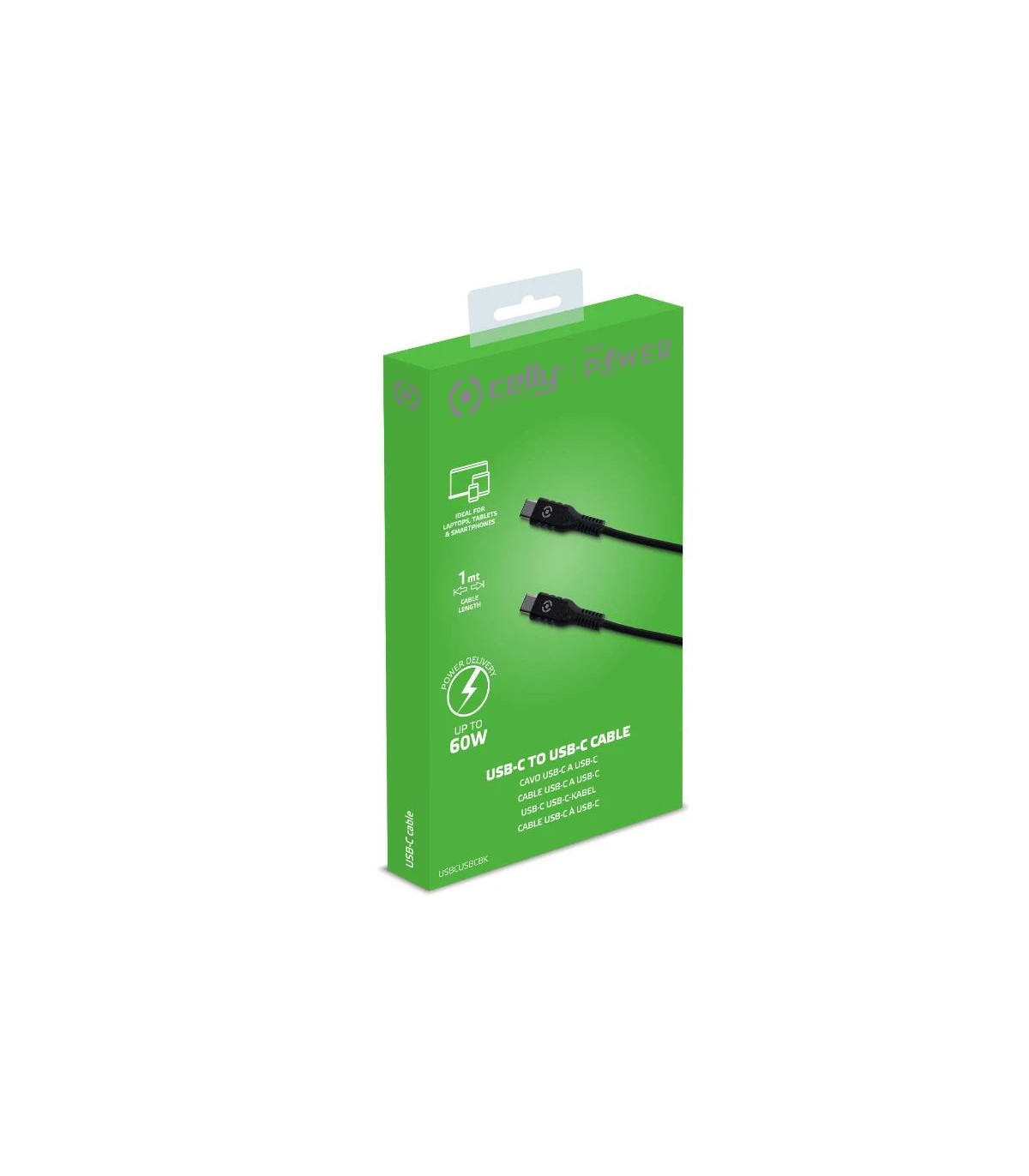 Celly Cable Usb-C - Usb-C  60W 1m Negro
