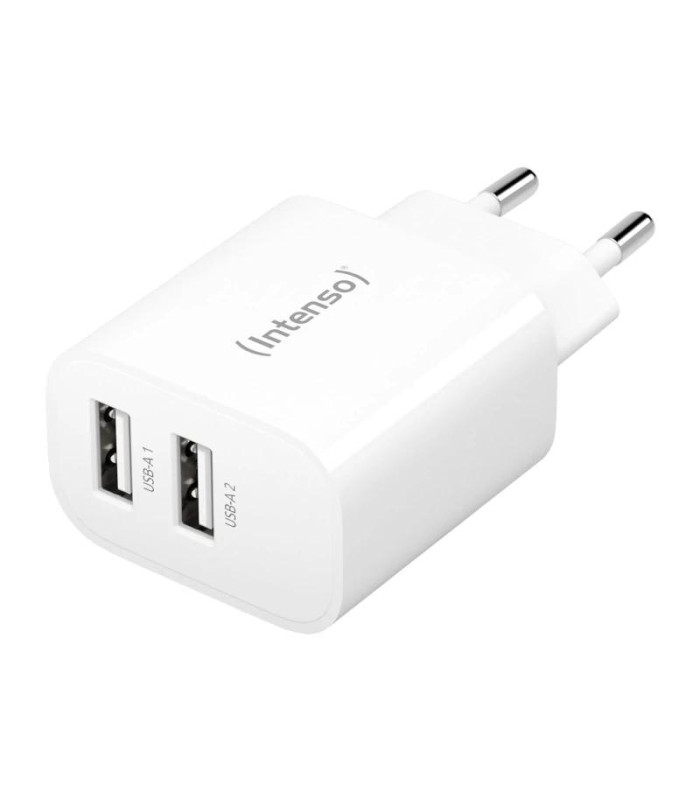 Intenso | Cargador pared W24AA|2xUSB-A|blanco