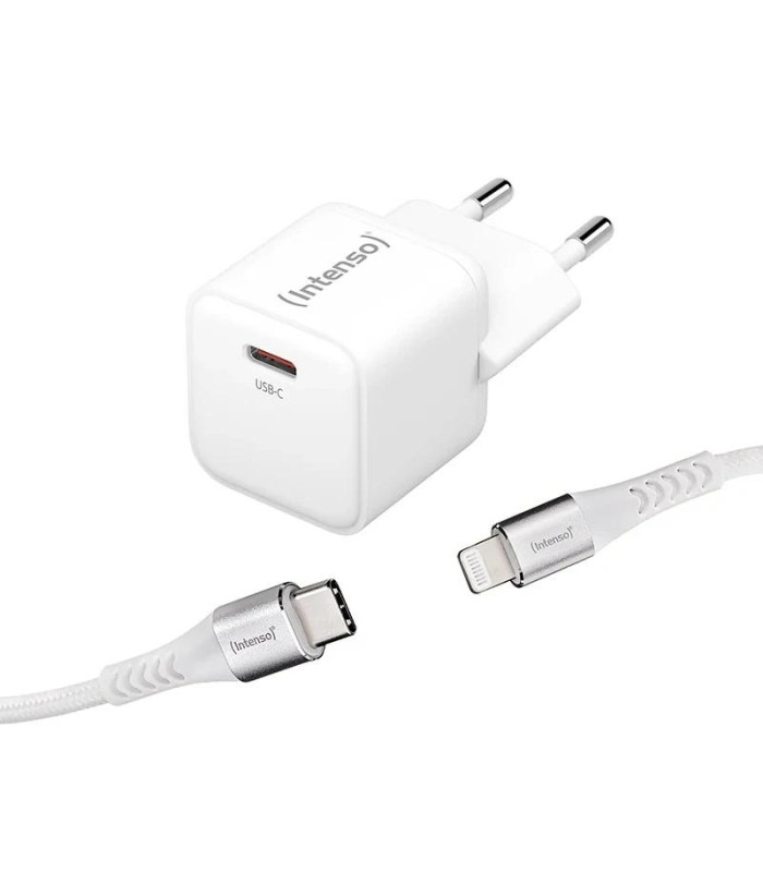Intenso | KIT Cargador GaN W30C + Cable Lightning