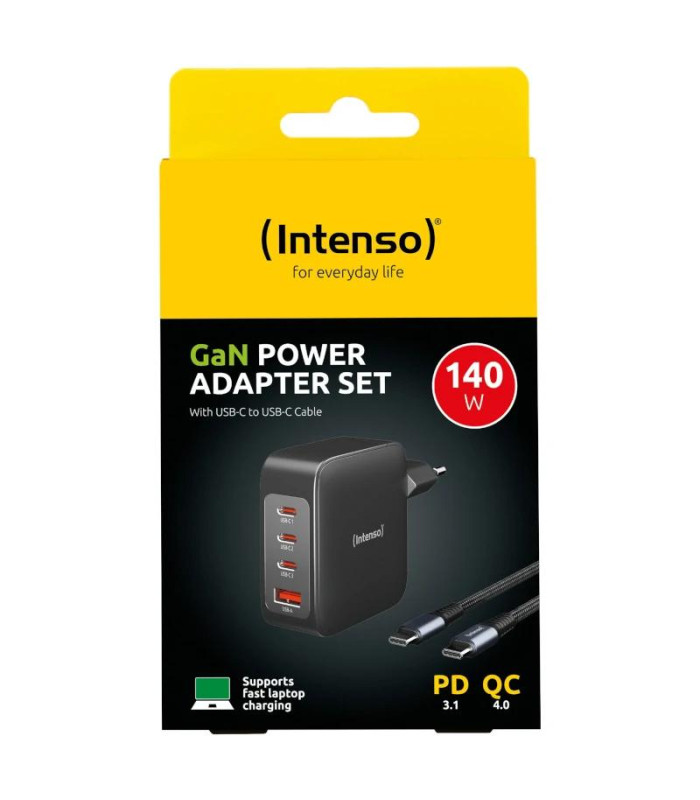 Intenso | KIT Cargador GaN W140A3C + Cable USB-C