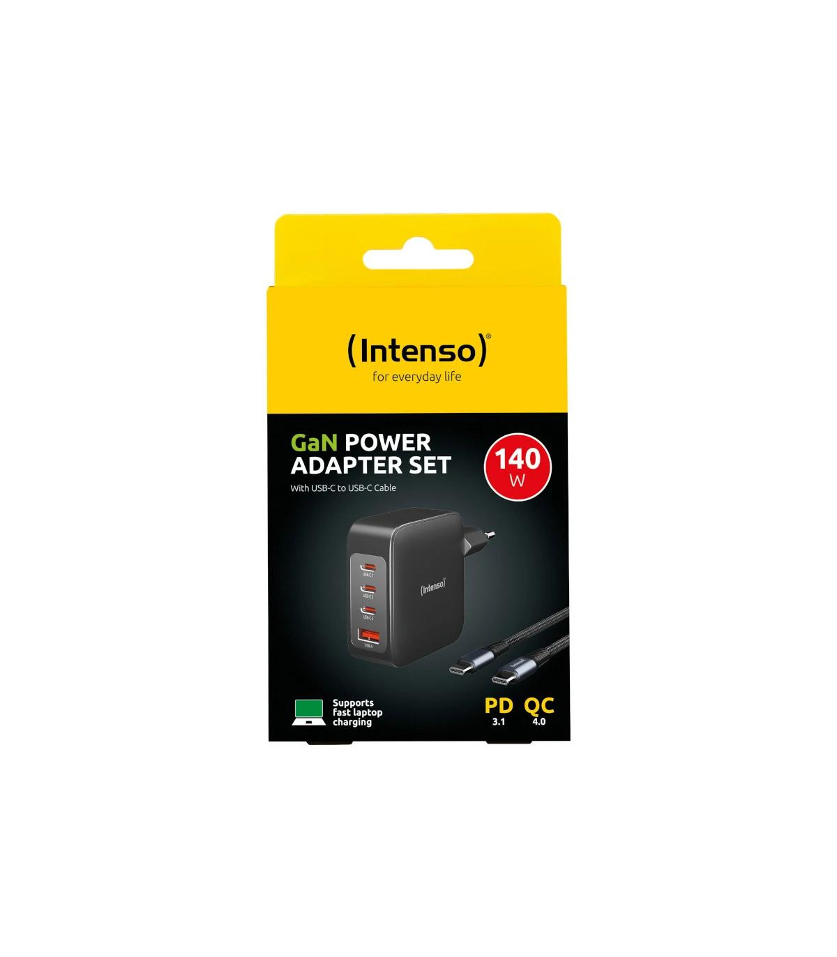 Intenso | KIT Cargador GaN W140A3C + Cable USB-C