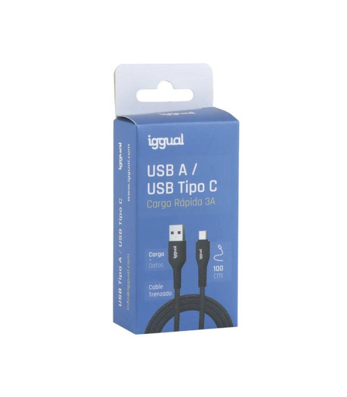 iggual Cable USB-A a tipo C 3A 100 cm trenzado